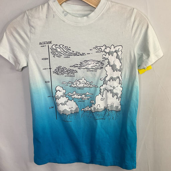 Size 8-10: Lands' End Blue/White Clouds T-Shirt