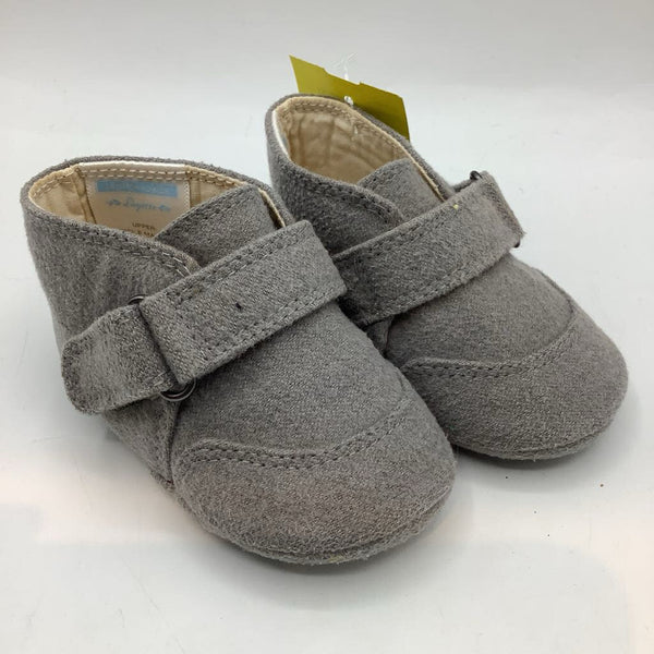 Size 3: Janie and Jack Gray Velcro Soft Sole Booties