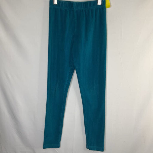 Size 8 (130): Hanna Andersson Blue Ribbed Velour Leggings