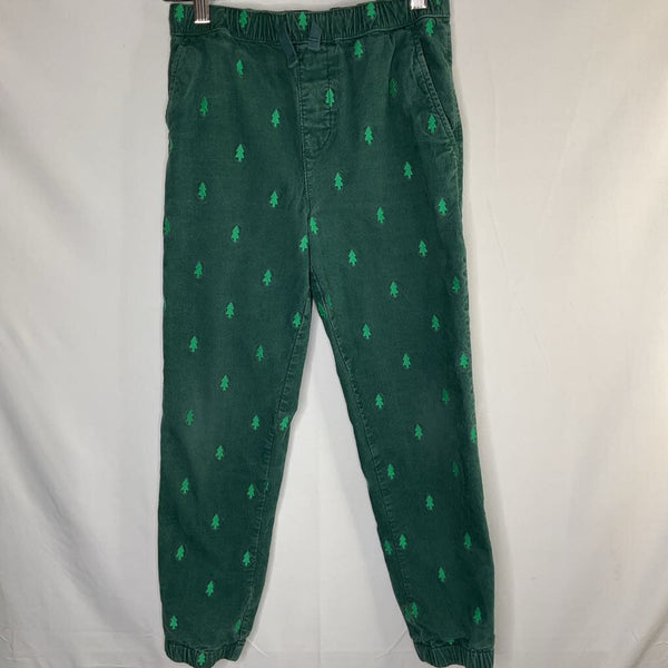 Size 8 (130): Hanna Andersson Green Trees Corduroy Jersey Lined Pants