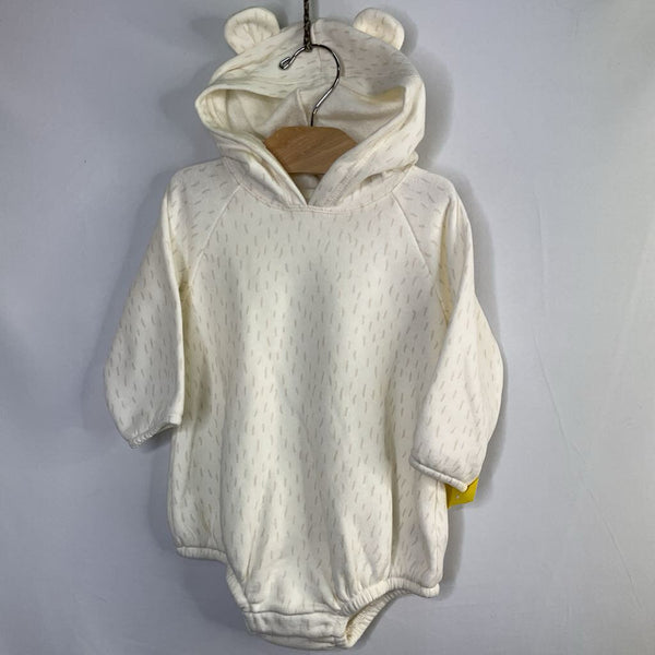 Size 6-12m: Old Navy White/Cream Teddy Hoodie Onesie