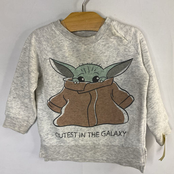 Size 12-18m: Star Wars Gray/Green Yoda Sweatshirt
