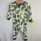 Size 6-12m: Tea Cream/Multi Wolves 1pc Zip PJs