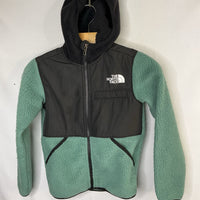 Size 7-8: The North Face Green/Black Fleece/Nylon Denali Zip Hoodi