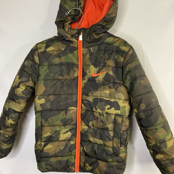 Size 3-4: Nike Green Camo Poly Fill Puffer Coat