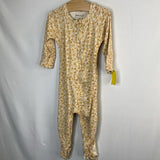 Size 12-18m: Goumi Yellow Floral 1pc Zip PJs