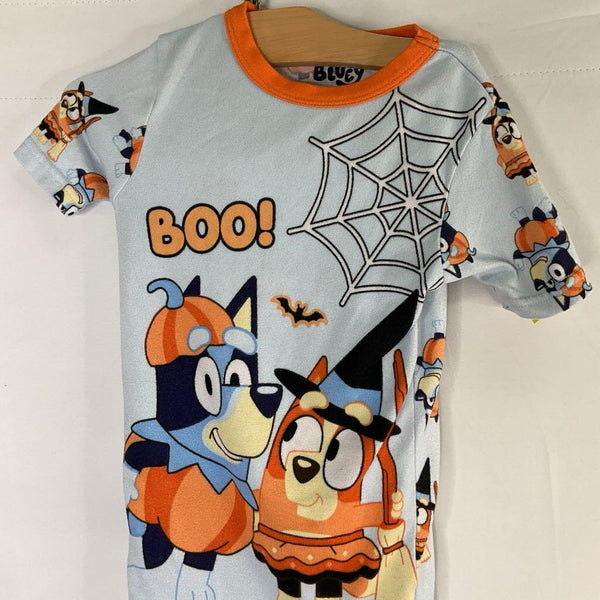 Size 7: Bluey Blue/Orange Halloween 2pc PJs