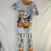 Size 7: Bluey Blue/Orange Halloween 2pc PJs