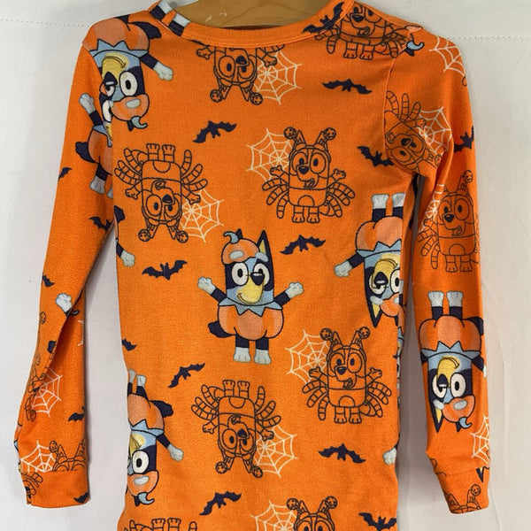 Size 7: Bluey Orange/Blue Halloween 2pc PJs