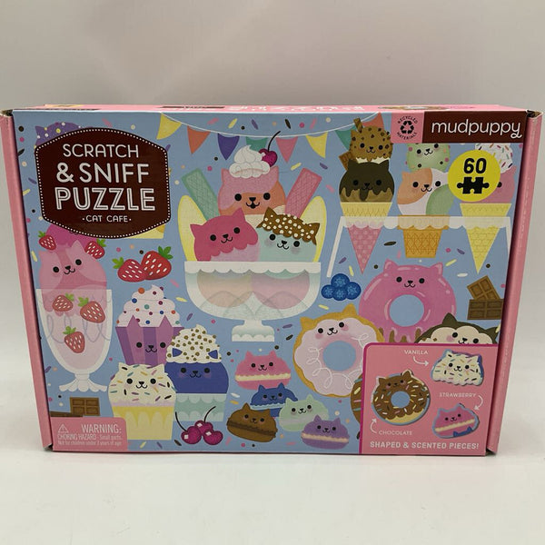 Mudpuppy 60pc Cat Cafe Scratch & Sniff Mini Puzzle