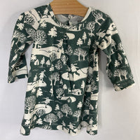 Size 6m: Winter Water Factory Green/White Winter Village Long Sleeve Dress