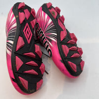 Size 11: Umbro Pink/Black Lace-Up Soccer Cleats