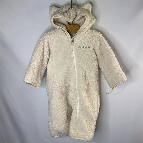 SIze 3-6m: Columbia White Teddy Ear Fleece Bunting