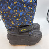 Size 11: Columbia Black/Blue/Yellow Woodland Velcro/Toggle Snow Boots