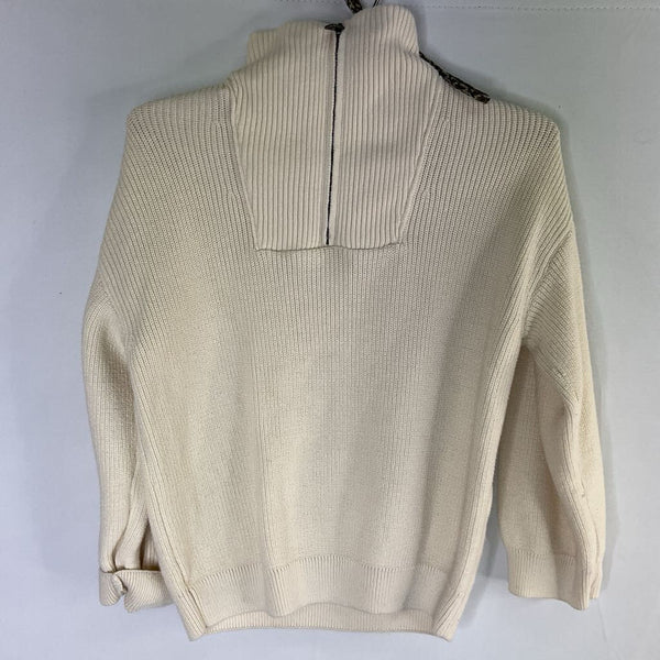 Size 2-3: Zara Cream Ribbed 1/2 Zip Sweater