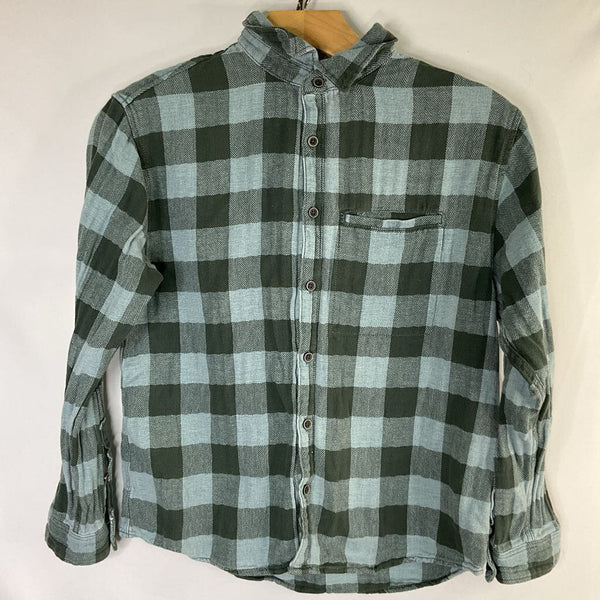 Size 10: Zara Blue/Gray Plaid Flannel Button-Up Shirt