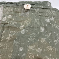 Leyl & Ari Green/White Woodland Swaddle Blanket