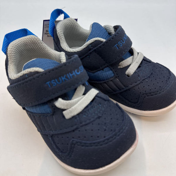 Size 5: Tsukihoshi Navy Velcro Strap Sneakers NEW