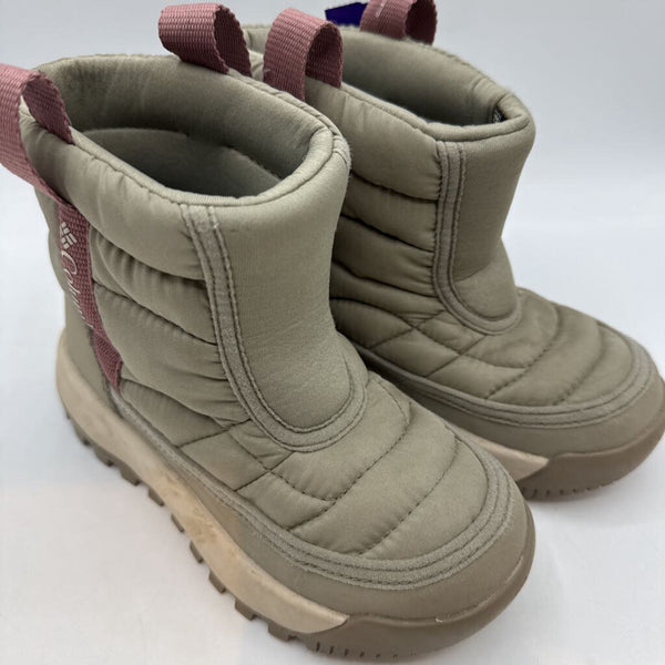 Size 12: Columbia Gray/Purple Trim Pull-On Snow Boots