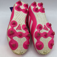Size 12: Adidas Pink/White Lace-Up Soccer Cleats