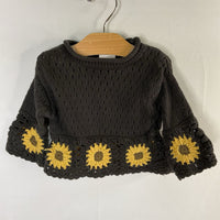 Size 9m: Little Co. Gray/Yellow Sunflowers Sweater