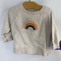 Size 6-12m (70): Hanna Andersson Beige/Rainbow Applique Sweatshirt