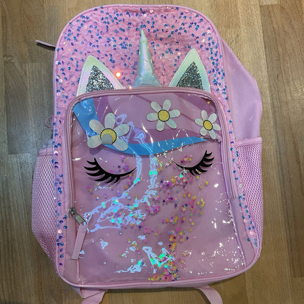 Pink Sparkle Unicorn Backpack/Water Bottle NEW