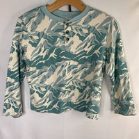 Size 8 (130): Hanna Andersson Blue/White Arctic Camo Long Sleeve Henley