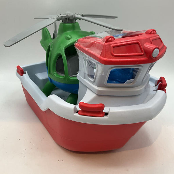 Green Toys Rescue Boat & Helicopter