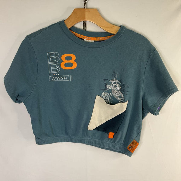 Size 10-12: Disney Blue/Multi BB-8 Crop Top T-Shirt