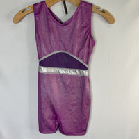 Size 7-8: More Than Magic Purple/Silver Sparkle Gymnastics Leotard