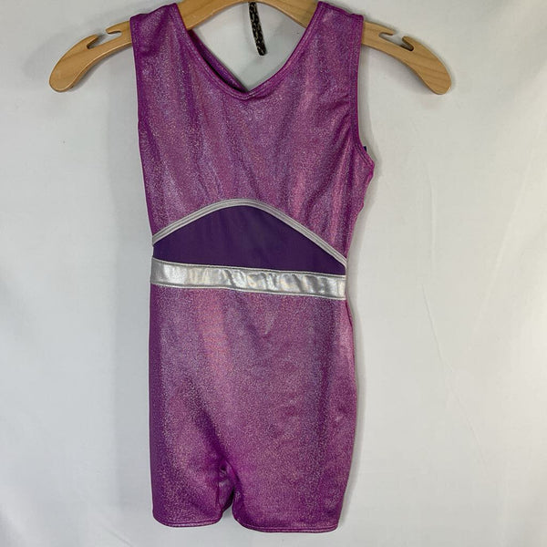 Size 7-8: More Than Magic Purple/Silver Sparkle Gymnastics Leotard