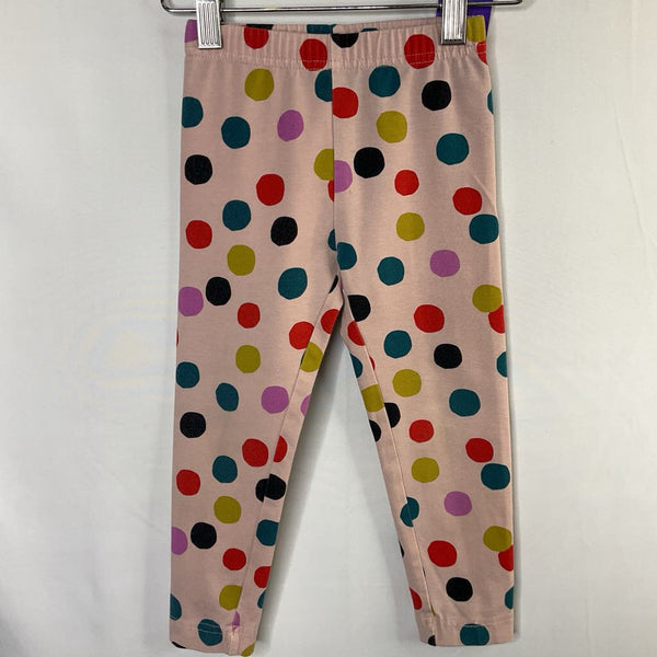 Size 3 (90): Hanna Andersson Pink/Colorful Dots Leggings
