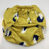 Size 1 (7-17lb): Esembly Yellow/BluePrint Diaper Cover