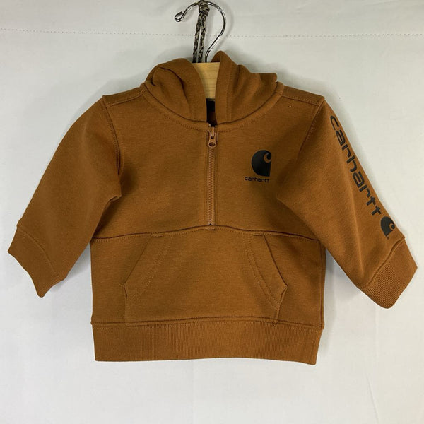 Size 3m: Carhartt Brown 1/2 Zip Hoodie