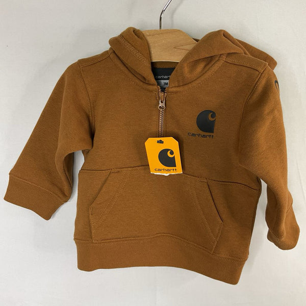 Size 3m: Carhartt Brown 1/2 Zip Hoodie NEW w/ Tags