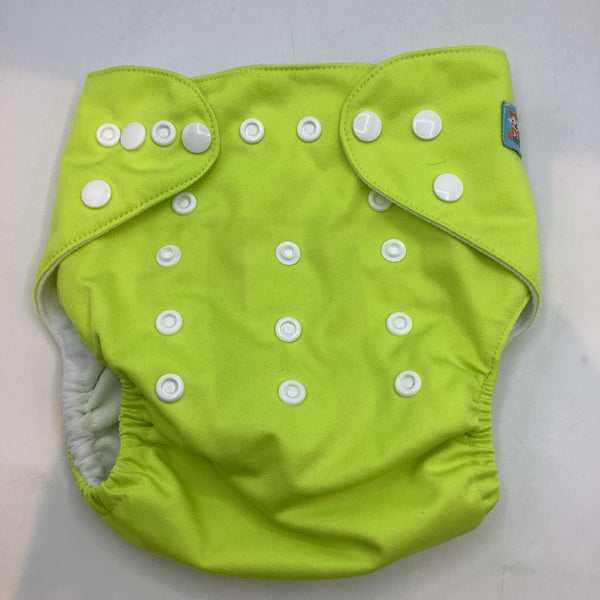 Size OS: Alva Neon Green Snap Diaper Cover