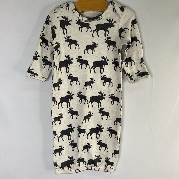 Size 0-6m: Touched by Nature Gray Moose Print Nightgown