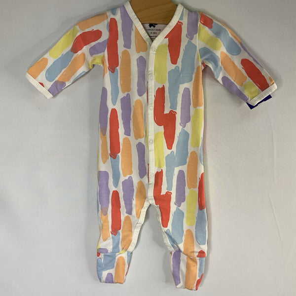 Size 0-3m: Monica + Andy White/Colorful Streaks Snap Romper