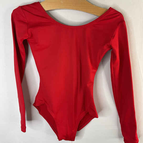 Size 4-6: Red Long Sleeve Ballet Leotard