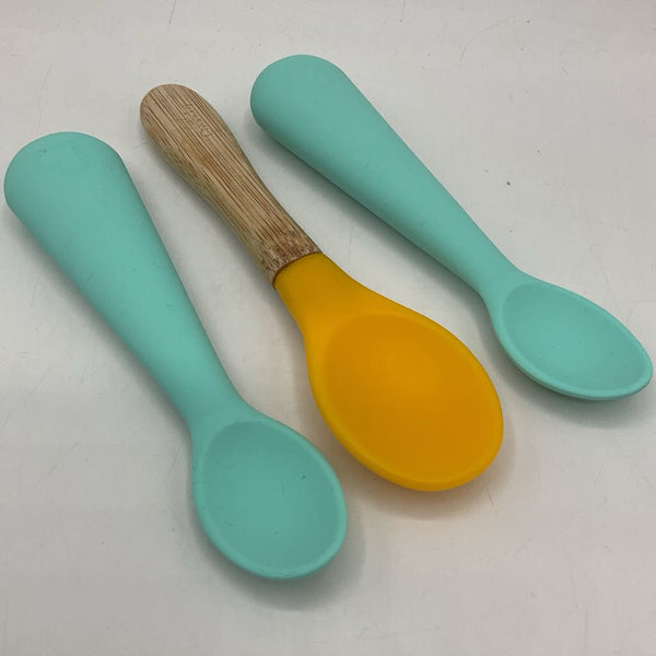 3pc Silicone/Bamboo Silverware
