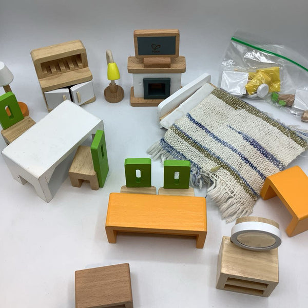 Assorted Hape Wooden Dollhouse Furniture