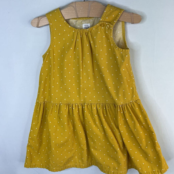 Size 3: Gap Yellow/White Dots Corduroy Sleeveless Dress
