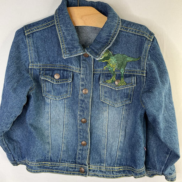 Size 4: Blue w/ Dino Patch Denim Snap-Up Jacket