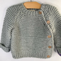 Size 2-3: The Blueberry Hill Gray Chunky Knit Sweater