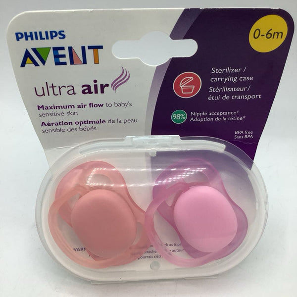 Size 0-6m: Philips Avents 2pkPacifiers w/ Carrying Case NEW