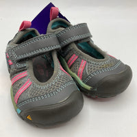 Size 4: KEEN Gray/Multi Mesh Velcro Strap Shoes