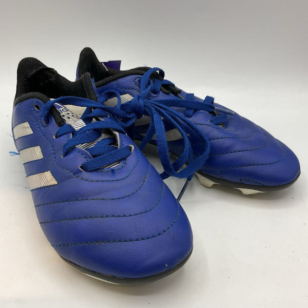 Size 1Y: Adidas Blue/White Lace-Up Soccer Cleats