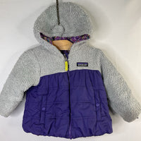 Size 2: Patagonia Purple/Gray/Multi Print Poly/Sherpa Reversible Winter Coat REDUCED