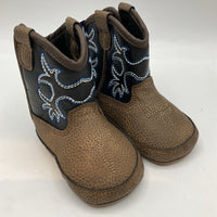 Size 6-12m Ariat Brown/Black Soft Sole Cowboy Boots